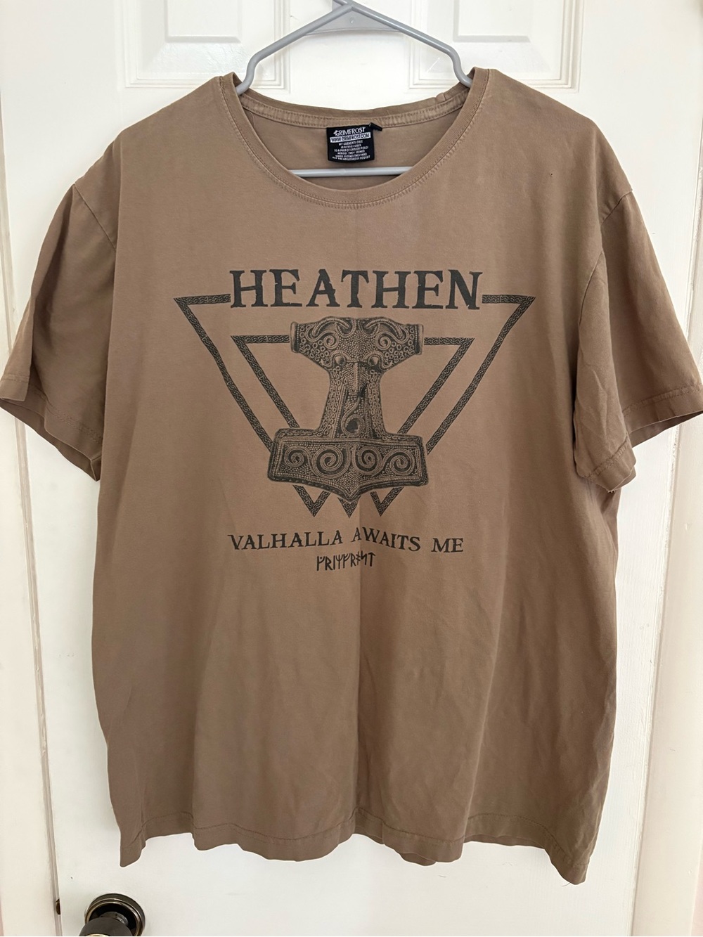 Heathen Valhalla Graphic Tee - Brown Crewneck